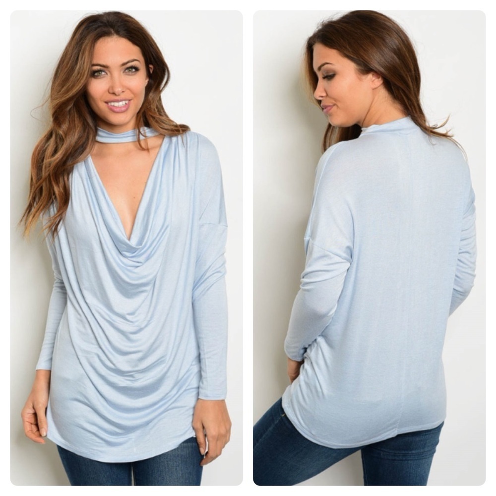 Pale blue choker top